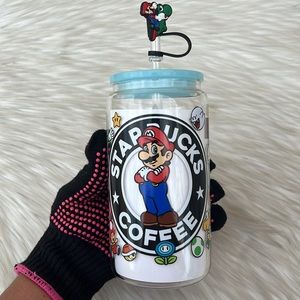 Mario Bros glass can 16oz